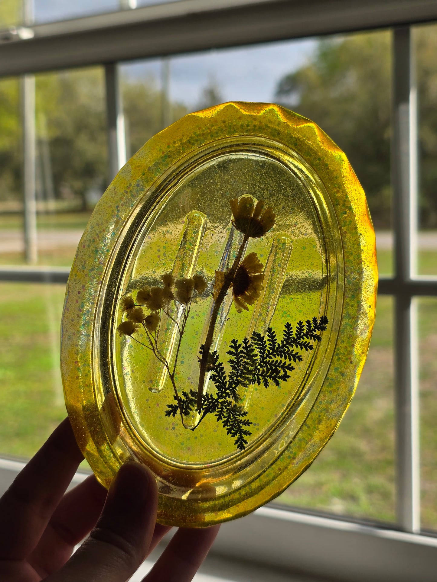 Yellow Oval Soap Dish