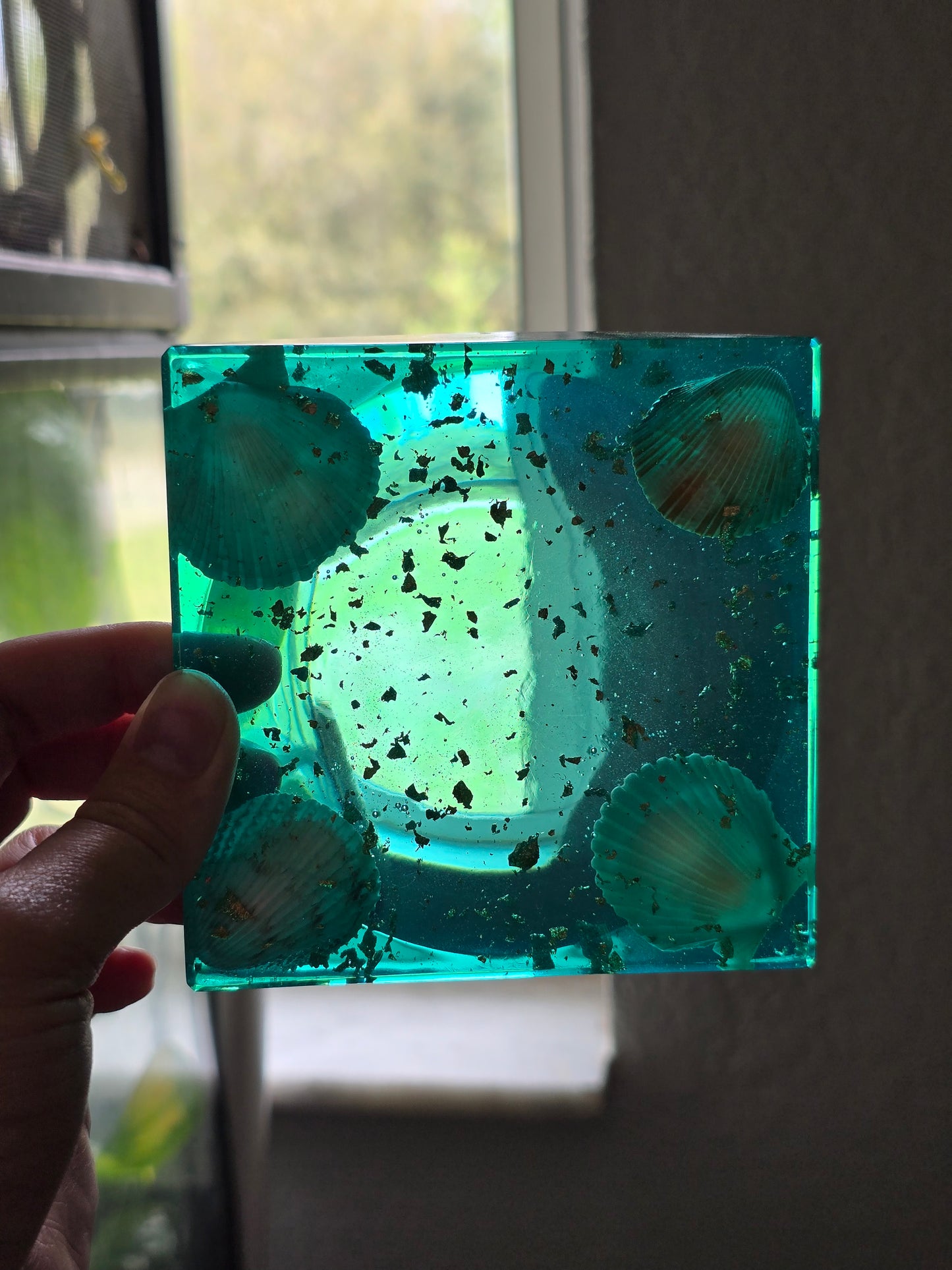 Teal Square Soap Dish