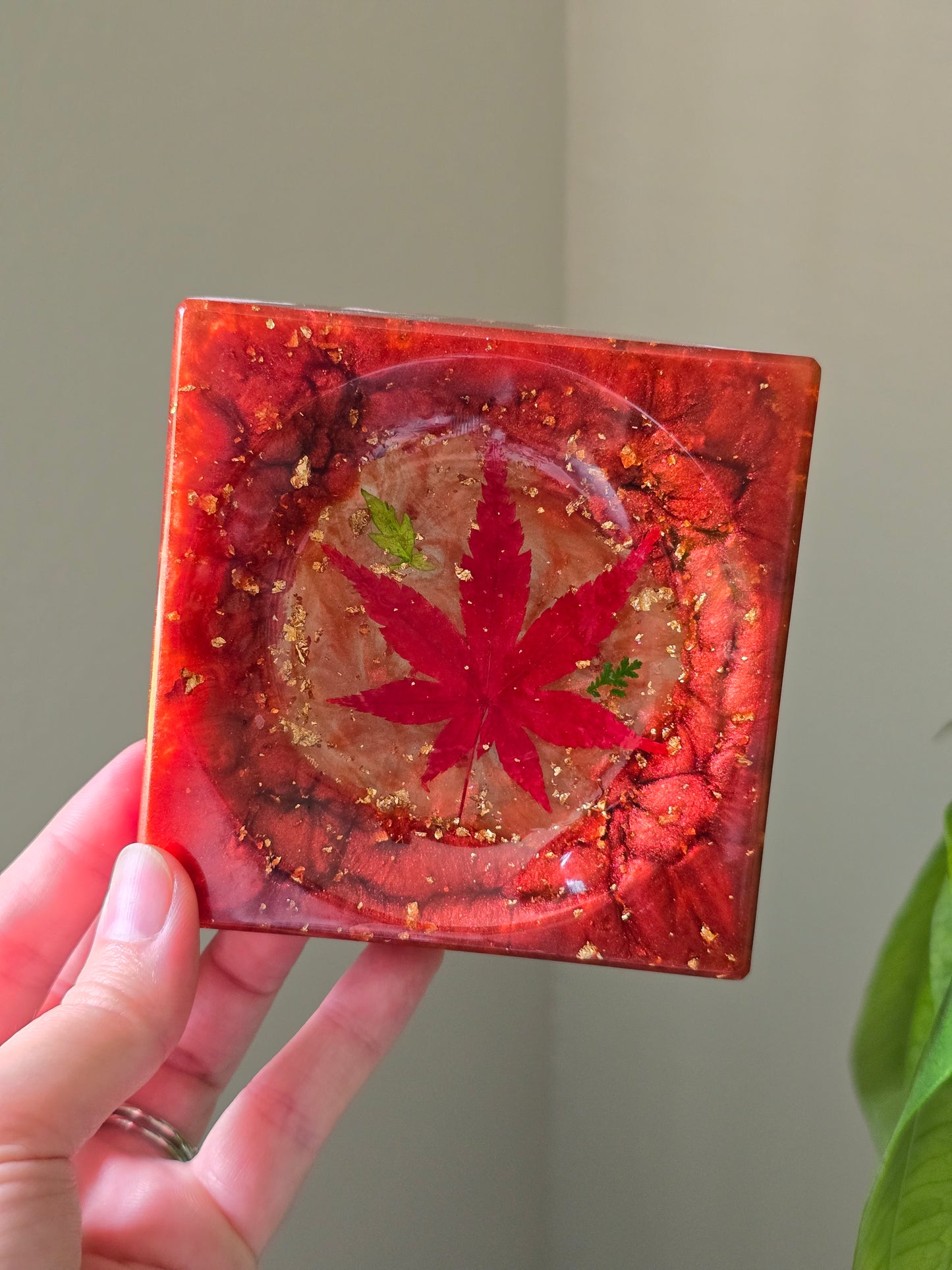 Metallic Red Soap Dish