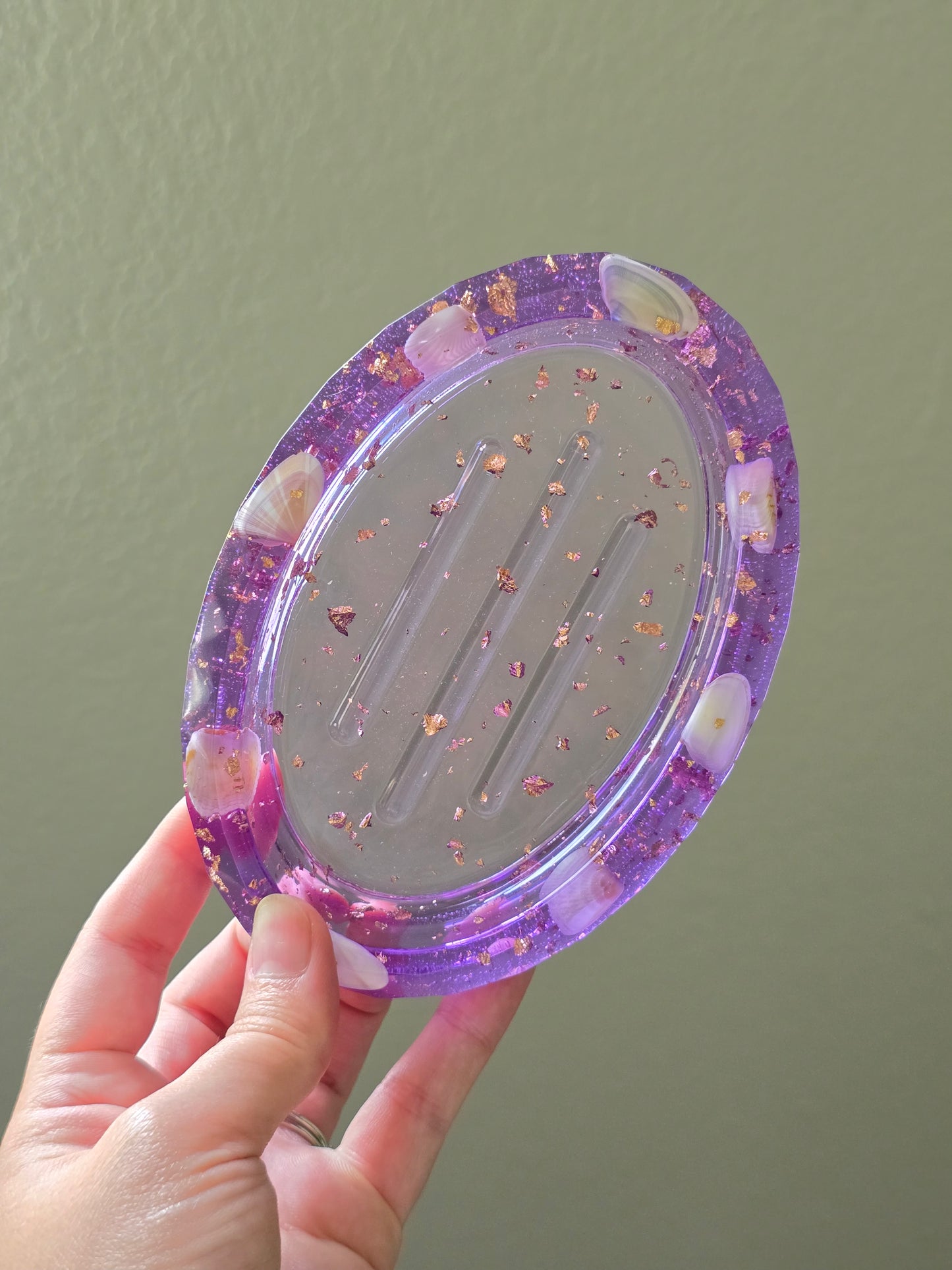 Purple Oval Soap Dish