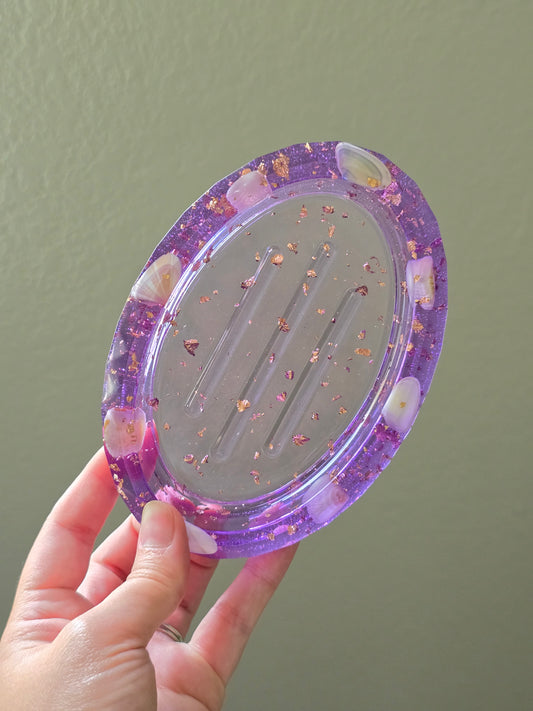 Purple Oval Soap Dish