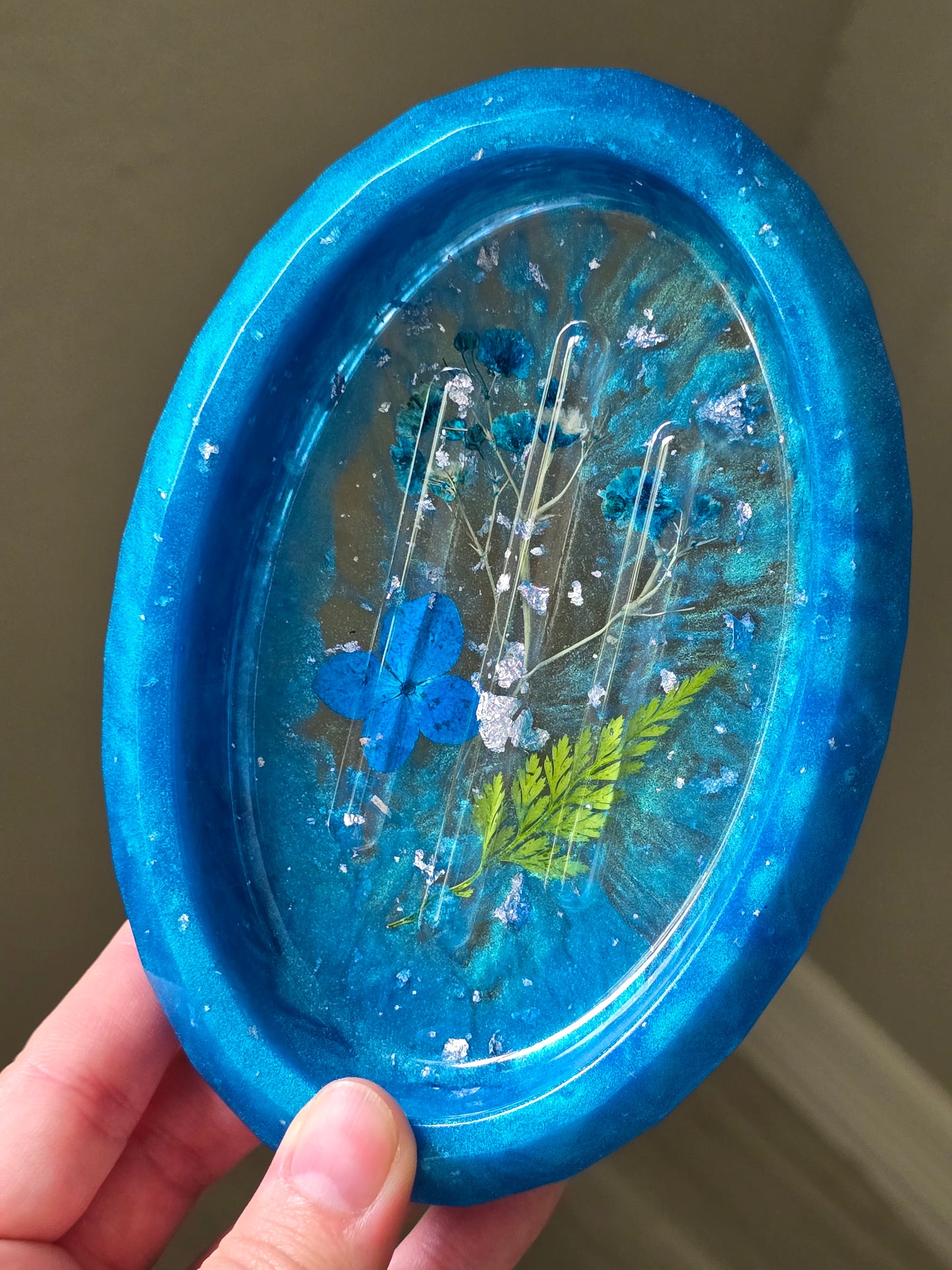 Blue Oval Soap Dish