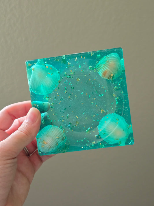Teal Square Soap Dish