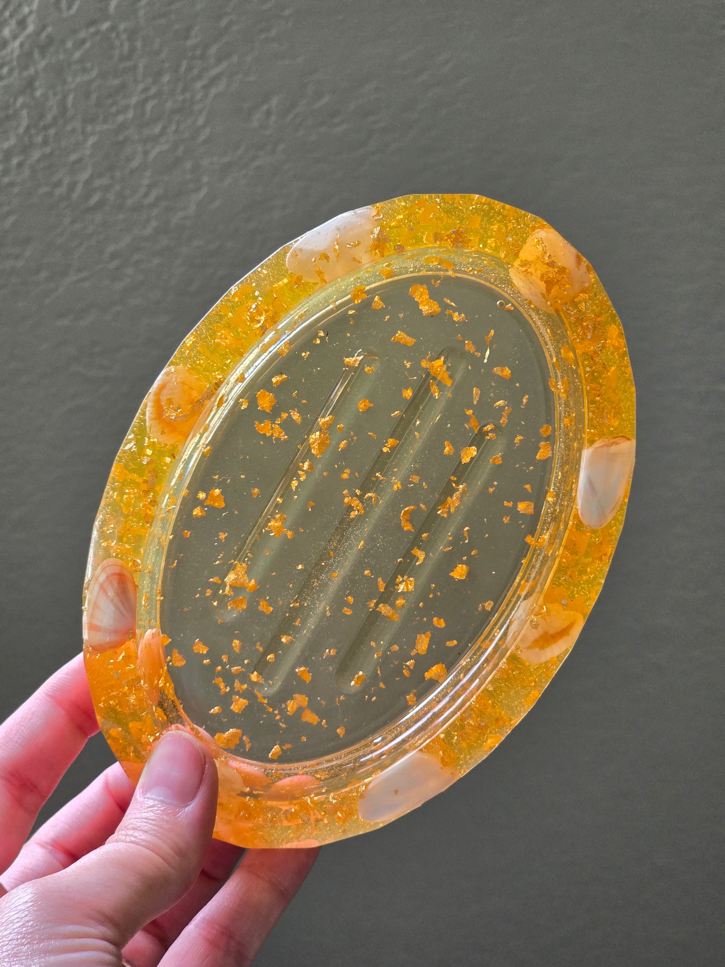 Orange Oval Soap Dish