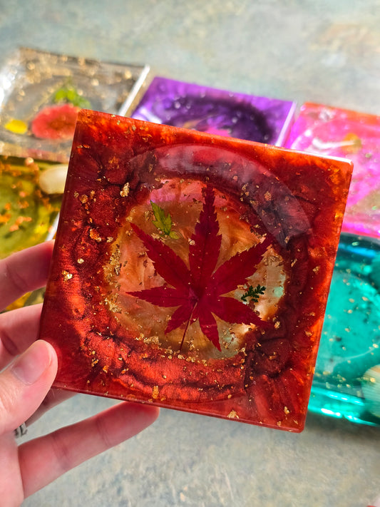 Metallic Red Soap Dish