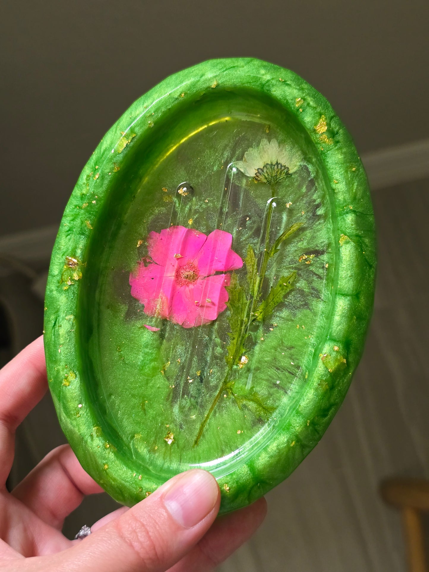 Lime Green Oval Soap Dish