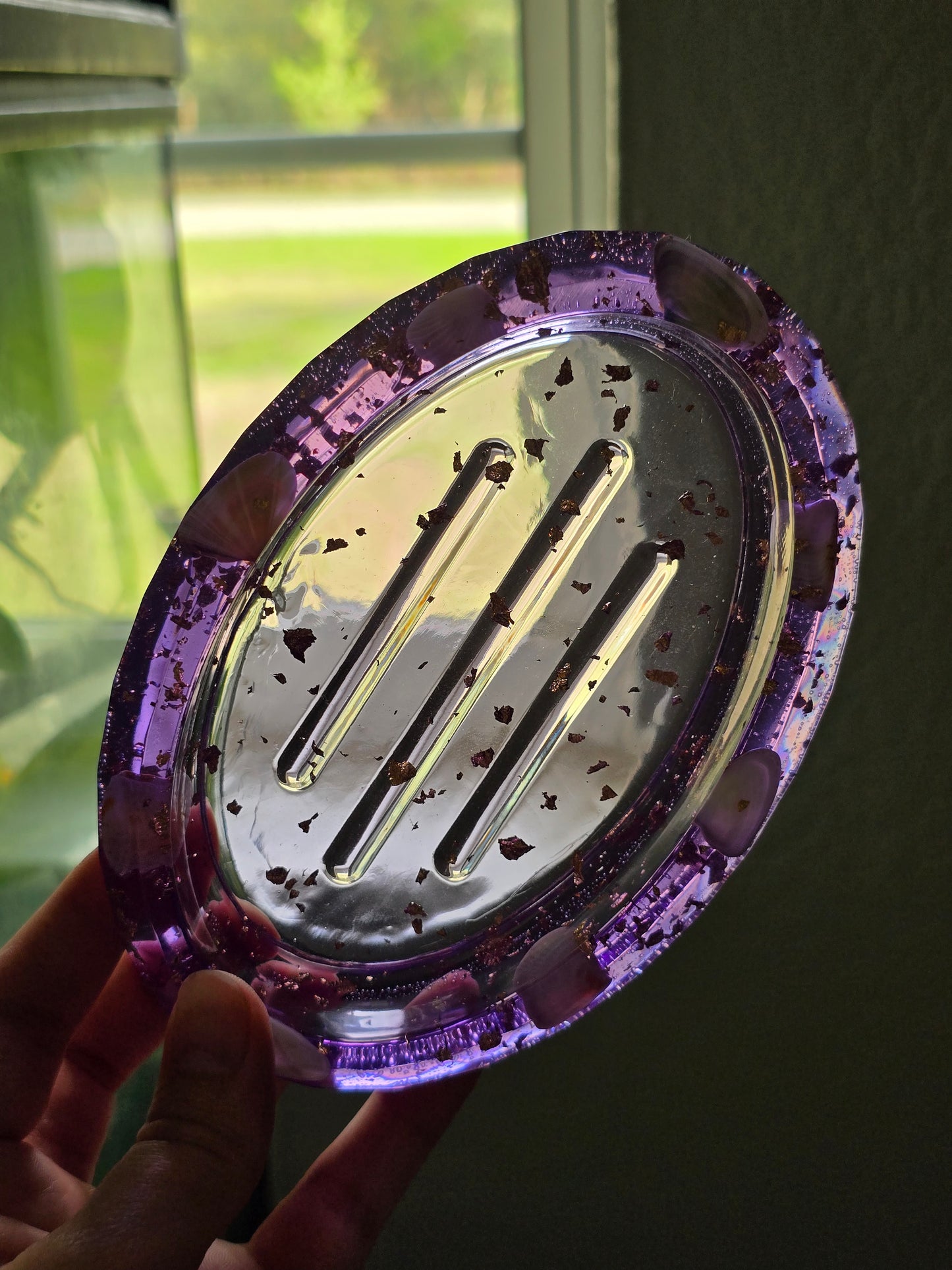 Purple Oval Soap Dish